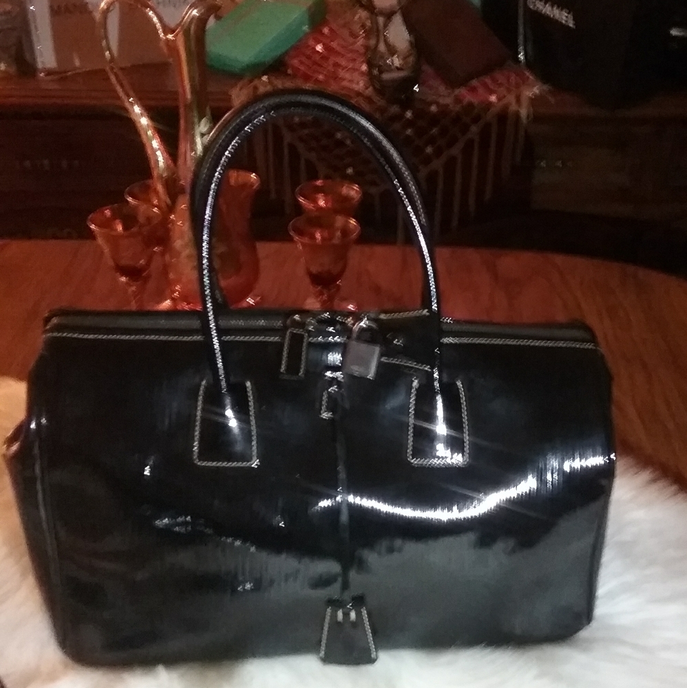 Prada patent leather doctor bag